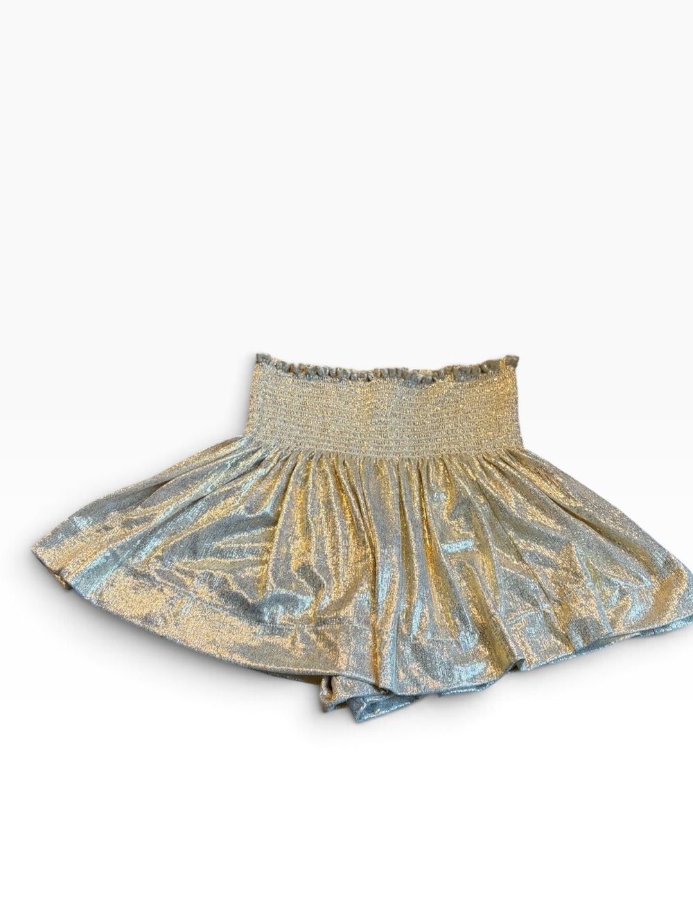 QUEEN OF SPARKLES gold swing shorts